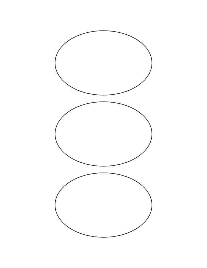 3 printable oval template on a page.