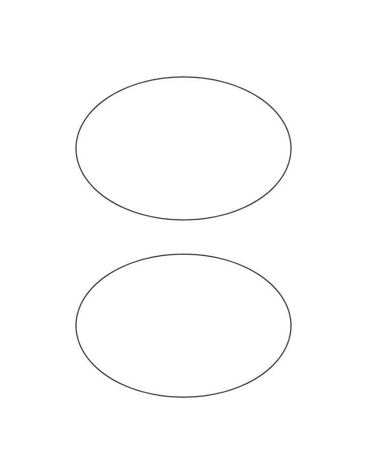 2 printable oval template on a page.