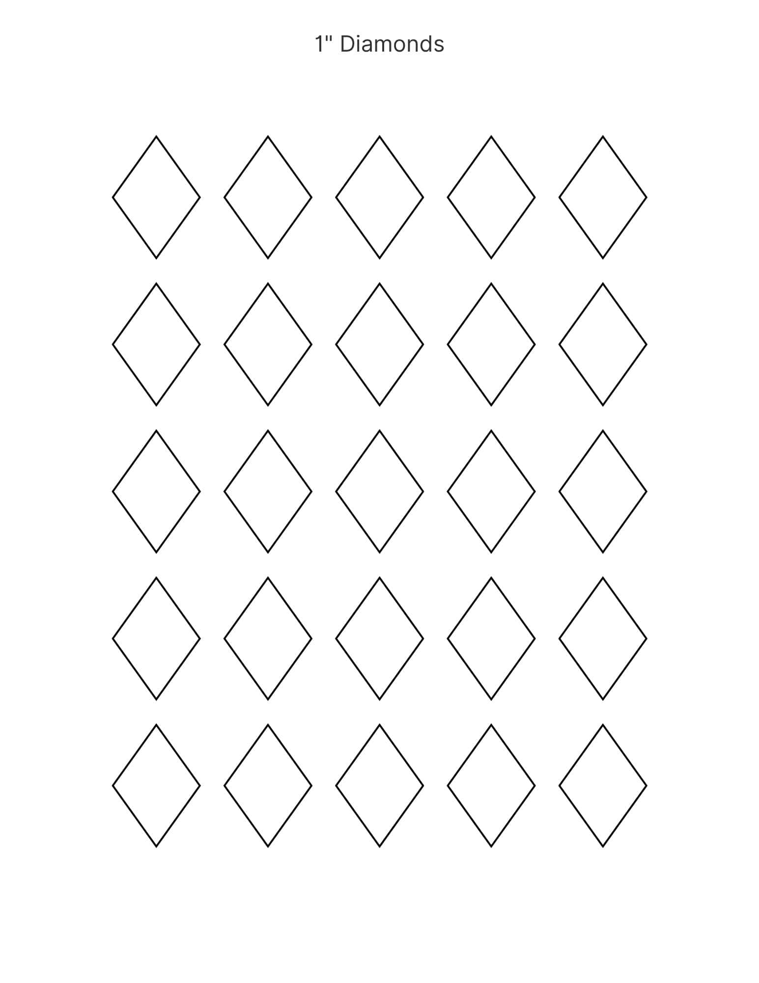 1 inch diamond shapes.