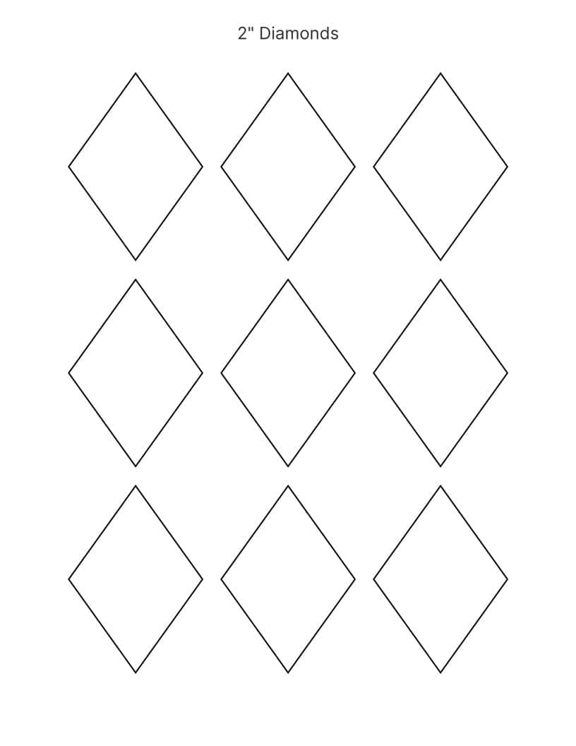 2 inch diamond shape templates.