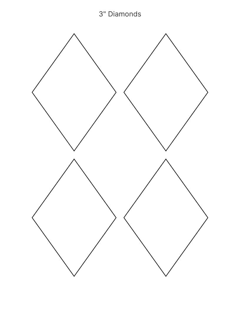 3 inch diamond shape templates.