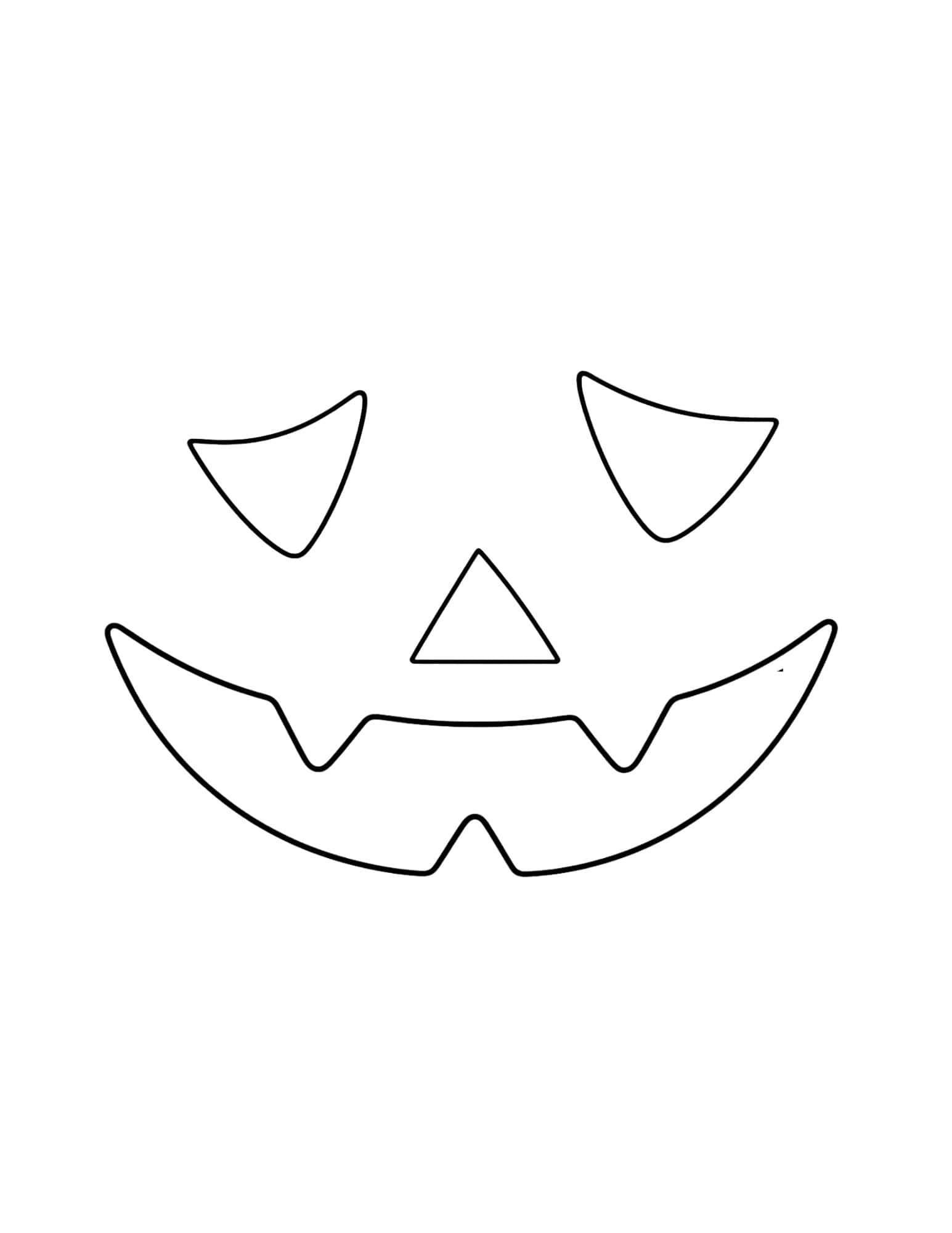 Pitiful Jack O Lantern face template in outline mode.