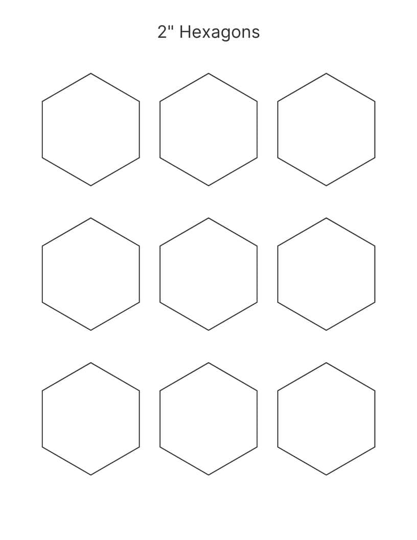 2 inch printable hexagon shape template.