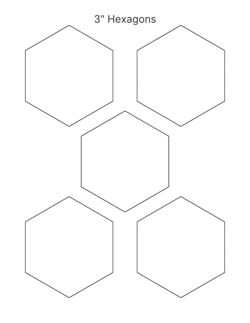 3 inch printable hexagon shape template.