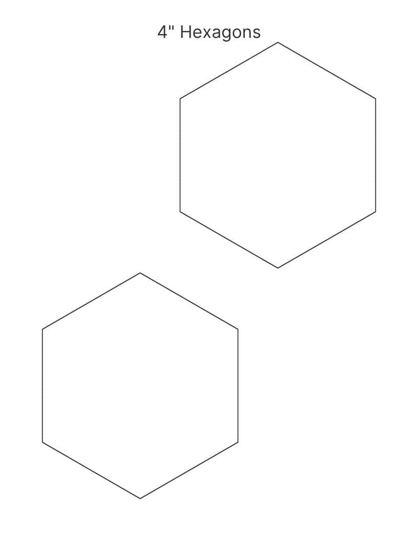 4 inch printable hexagon shape template.