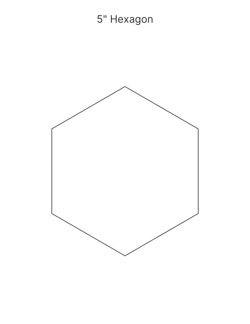 5 inch printable hexagon shape template.