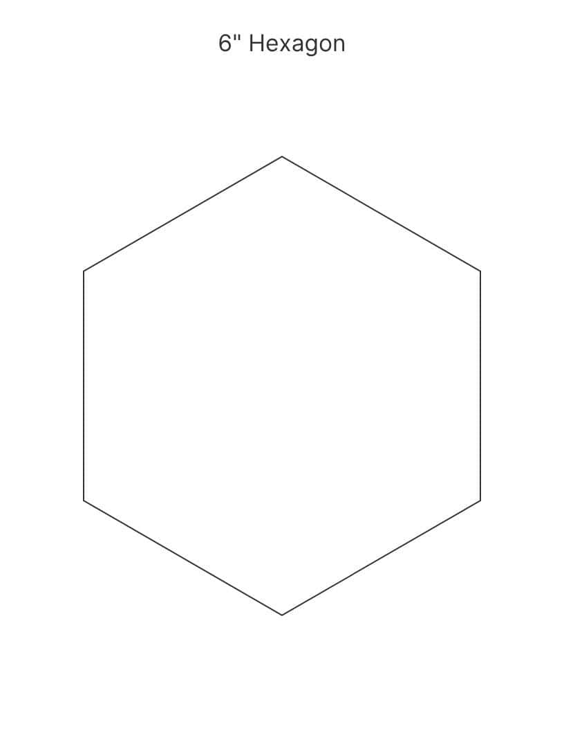 6 inch printable hexagon shape template.