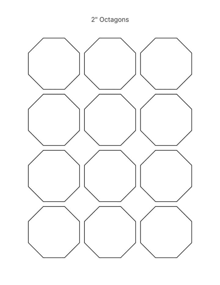2 inch printable octagon shape template.