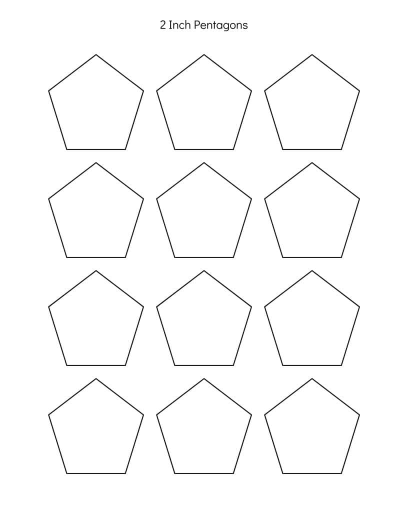 2 inch printable pentagon shapes template.