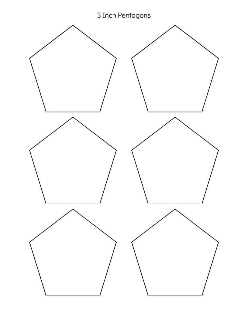 3 inch printable pentagon shapes template.