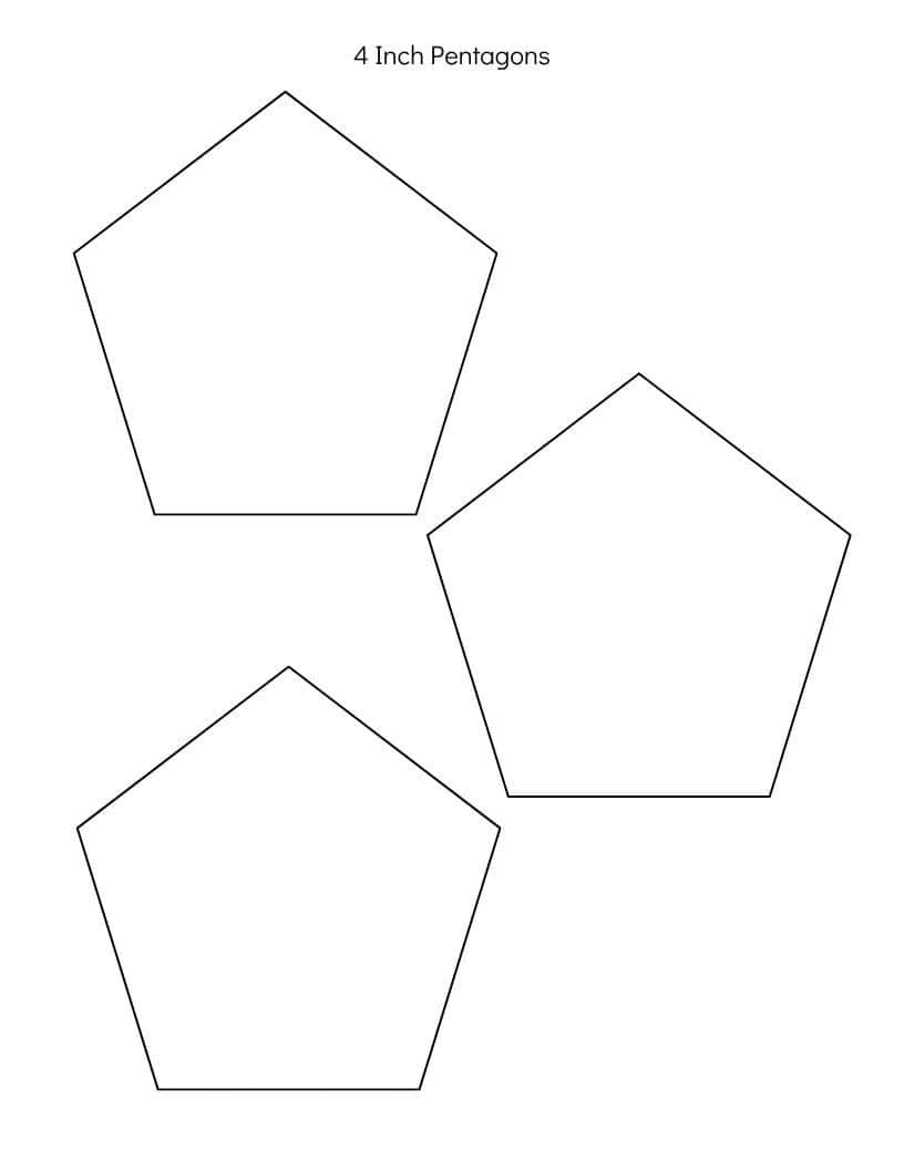 4 inch printable pentagon shapes template.
