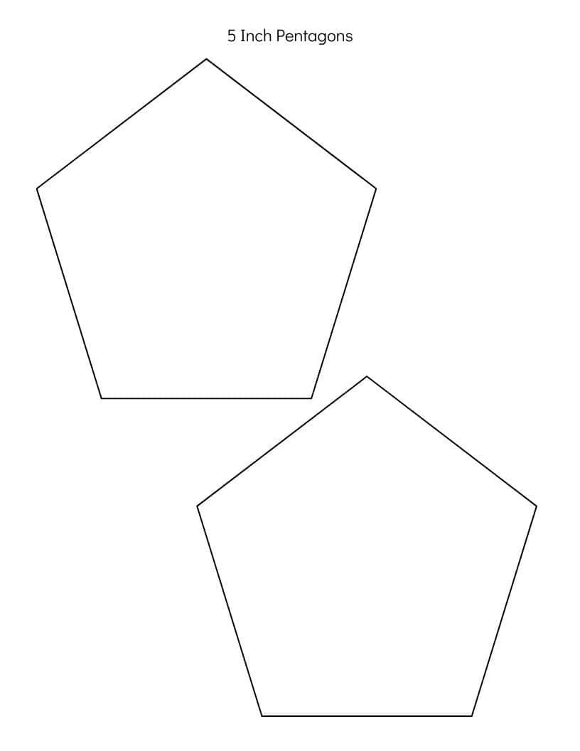 5 inch printable pentagon shapes template.
