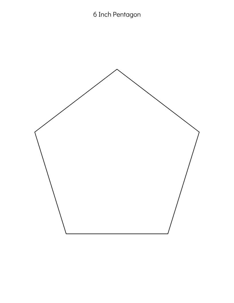 6 inch printable pentagon shape template.