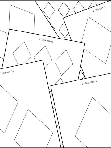 A stack of printable diamond shape templates overlapping on one another.
