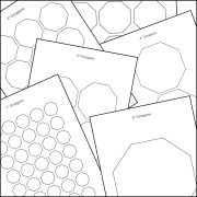 A stack of printable octagon shape templates overlapping on one another.