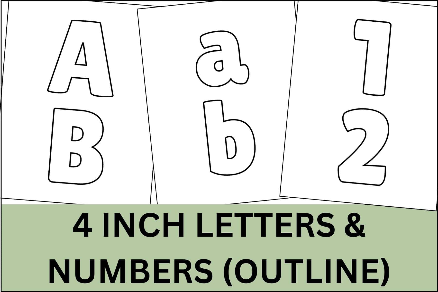4 inch letters and numbers outline.