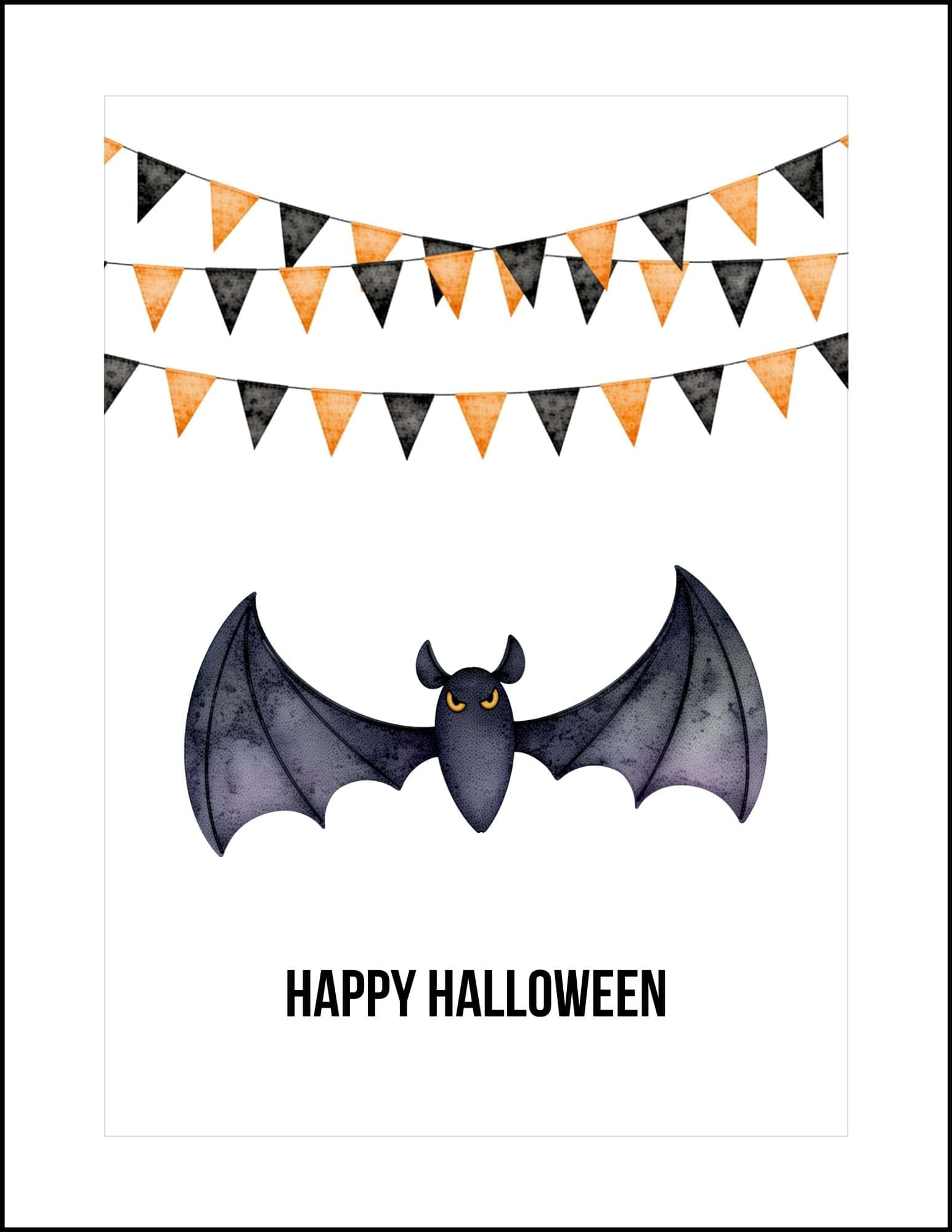 A bat happy Halloween card.