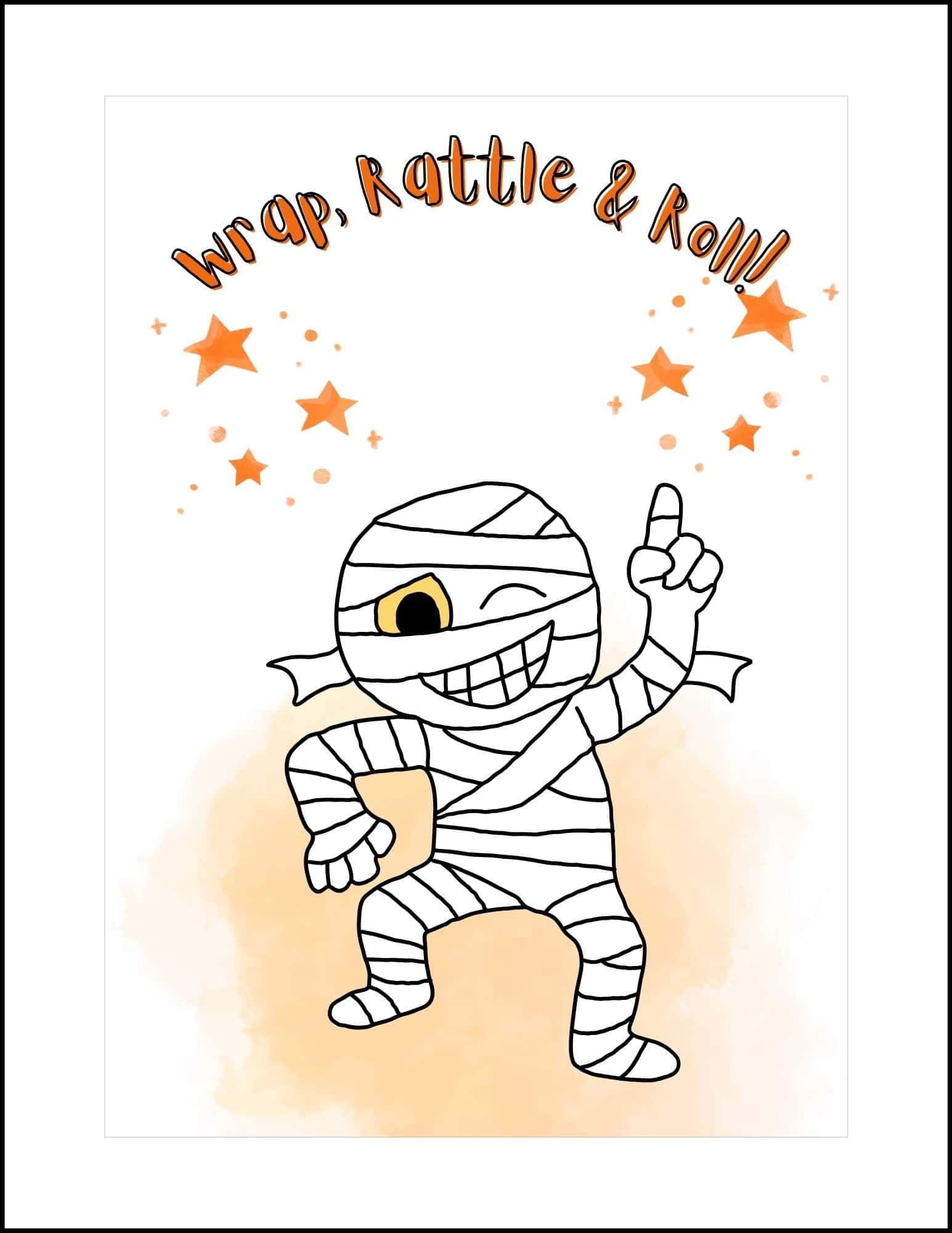 A dancing mummy Halloween card.