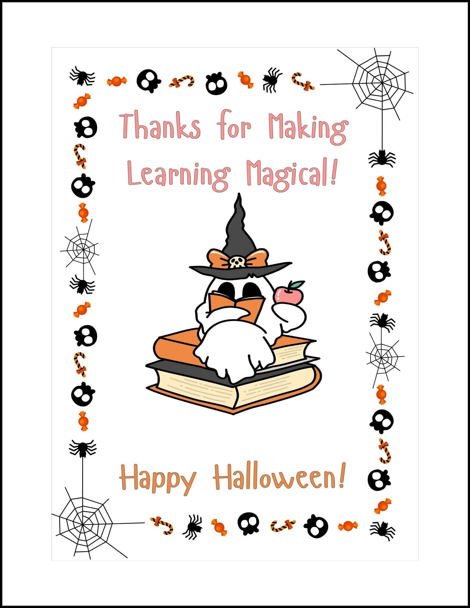 Halloween card for teacher.
