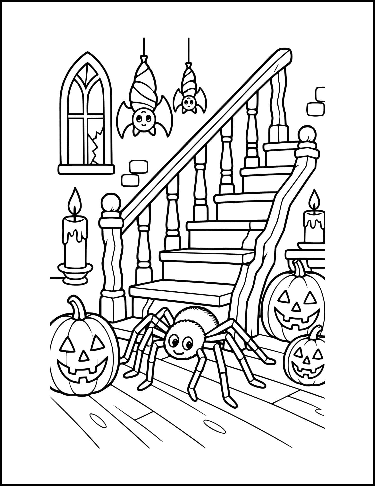 Halloween spider coloring page.