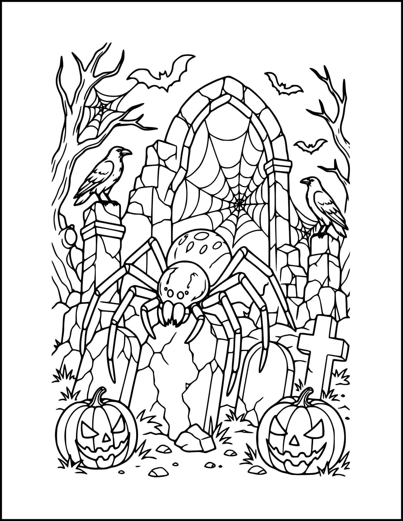 Halloween spider coloring page.
