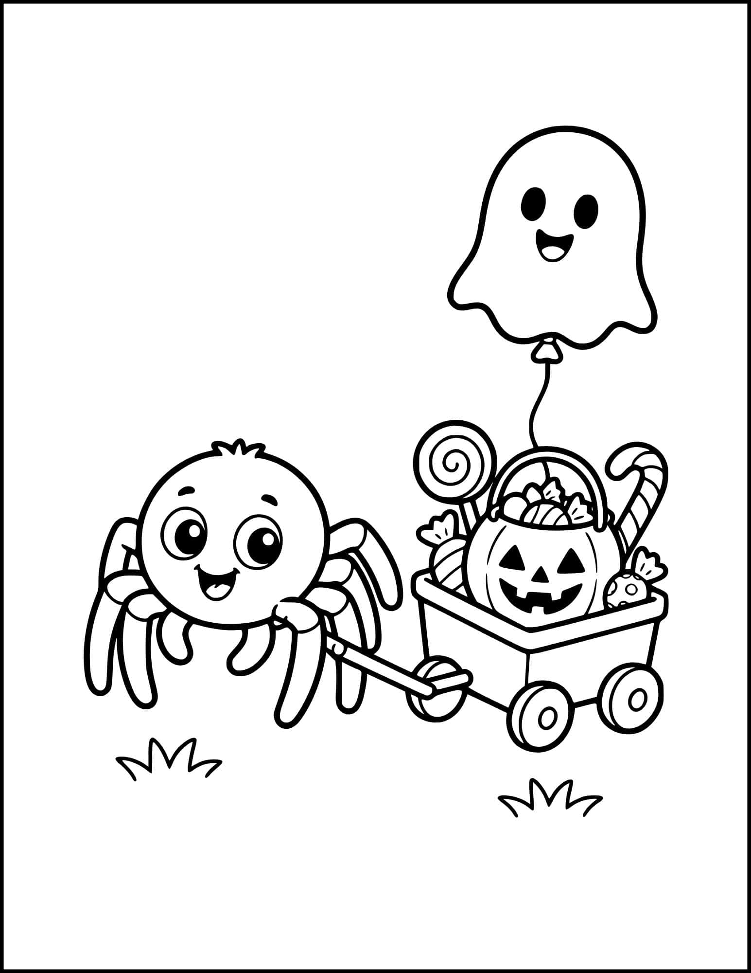 Halloween spider coloring page.