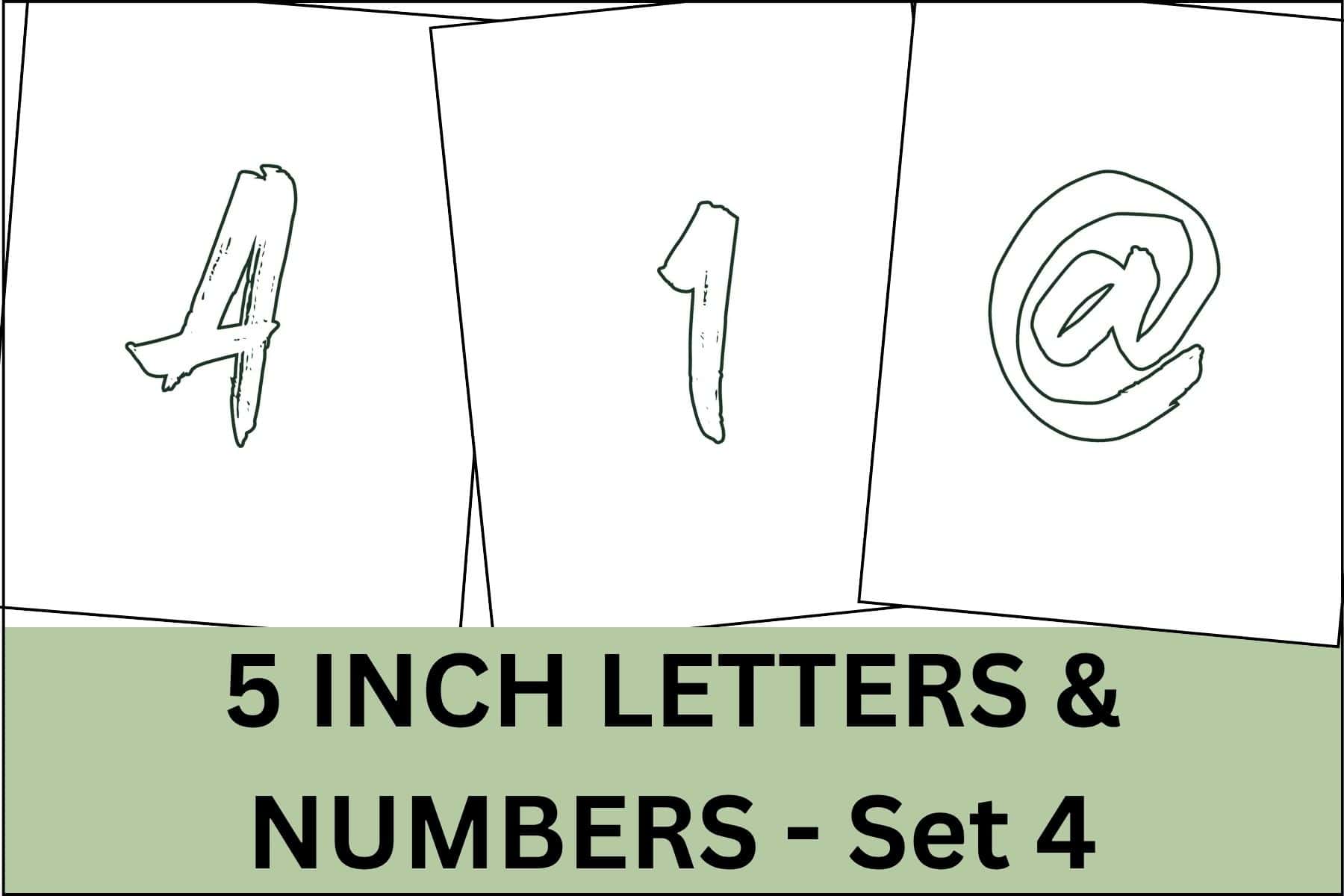 5 Inch graffiti letters, numbers and signs set.