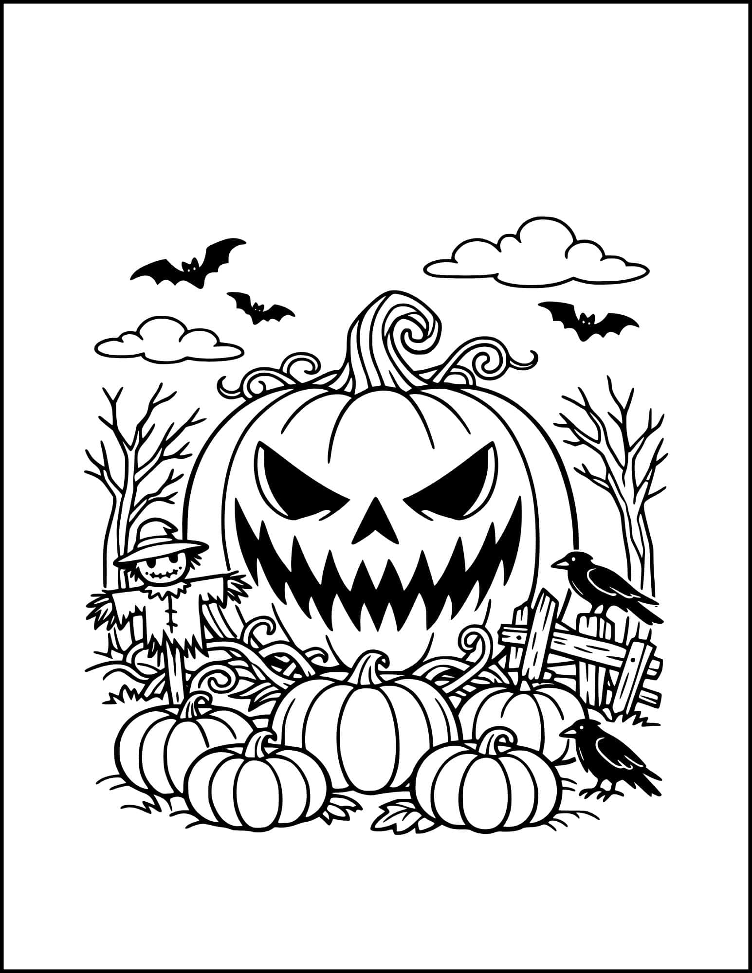 The pumpkin king coloring page.