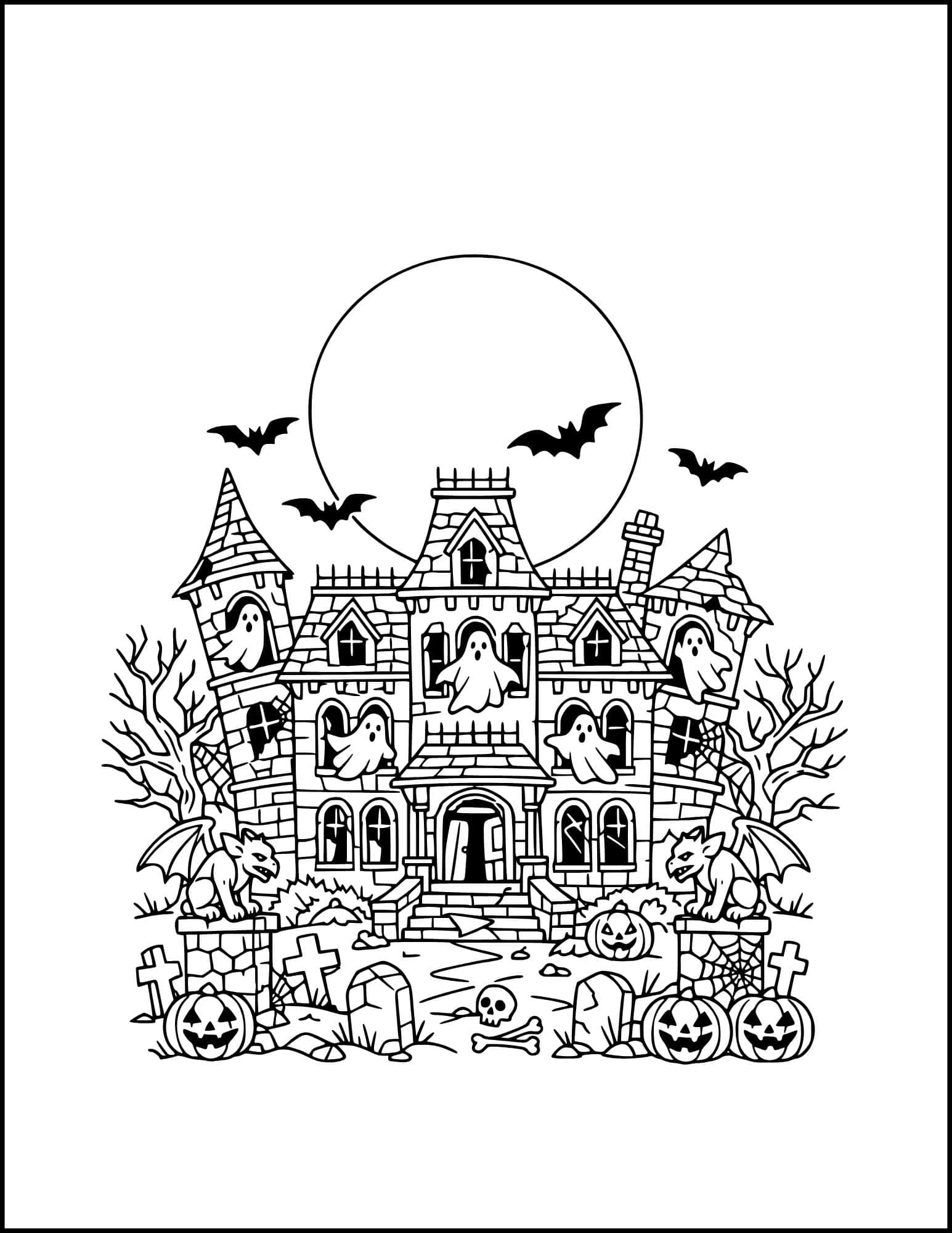 The haunted castle coloring page.