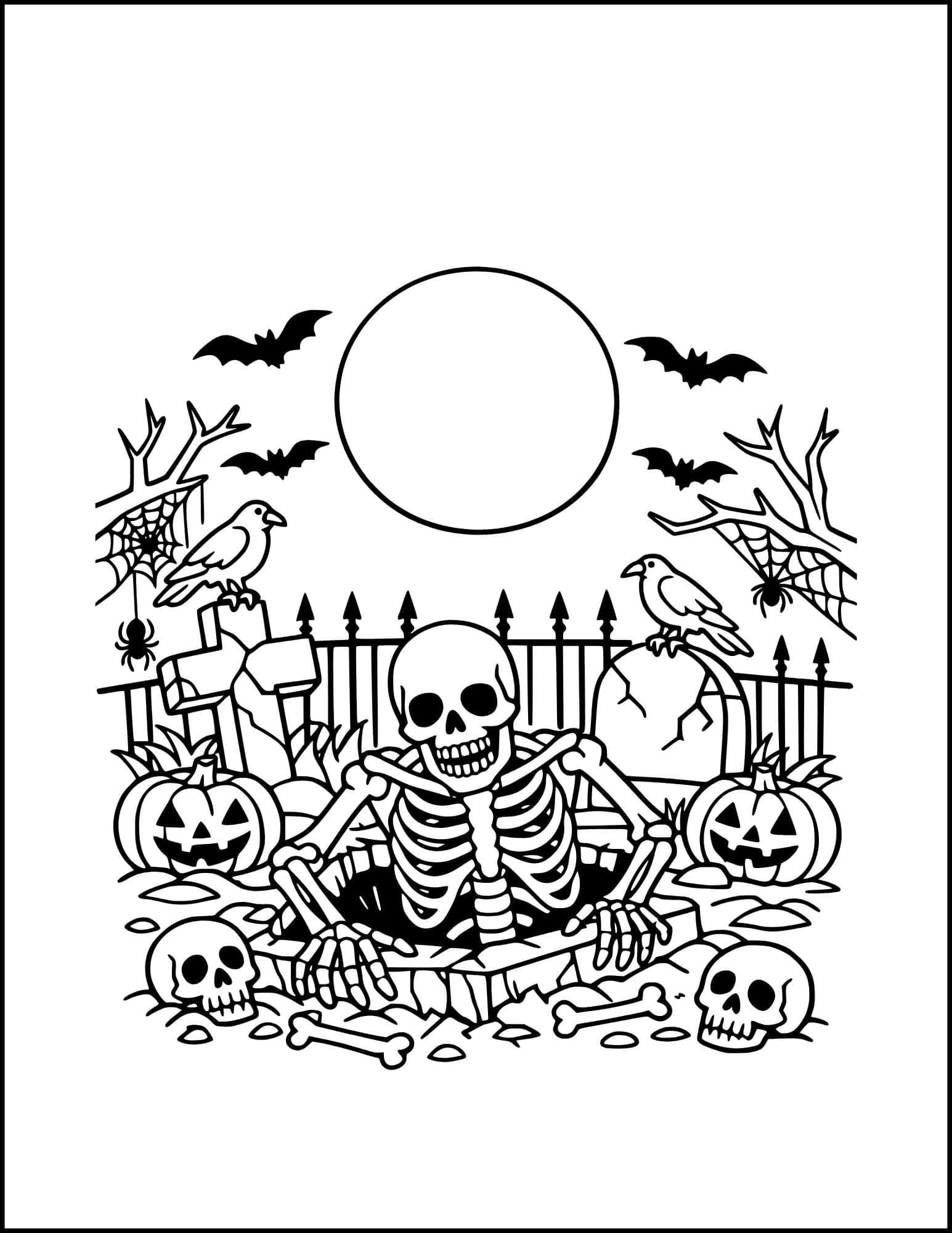 Skeleton gatekeeper coloring page.