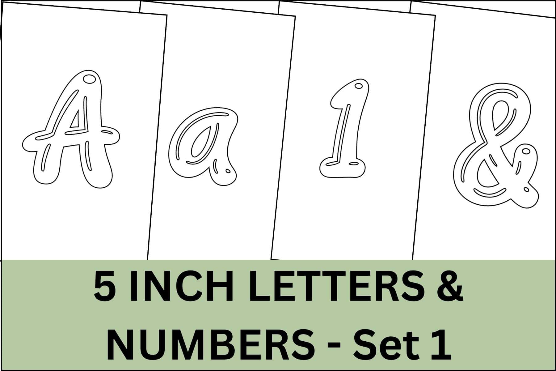 Printable bubble letters, numbers and signs in 5 inch size.