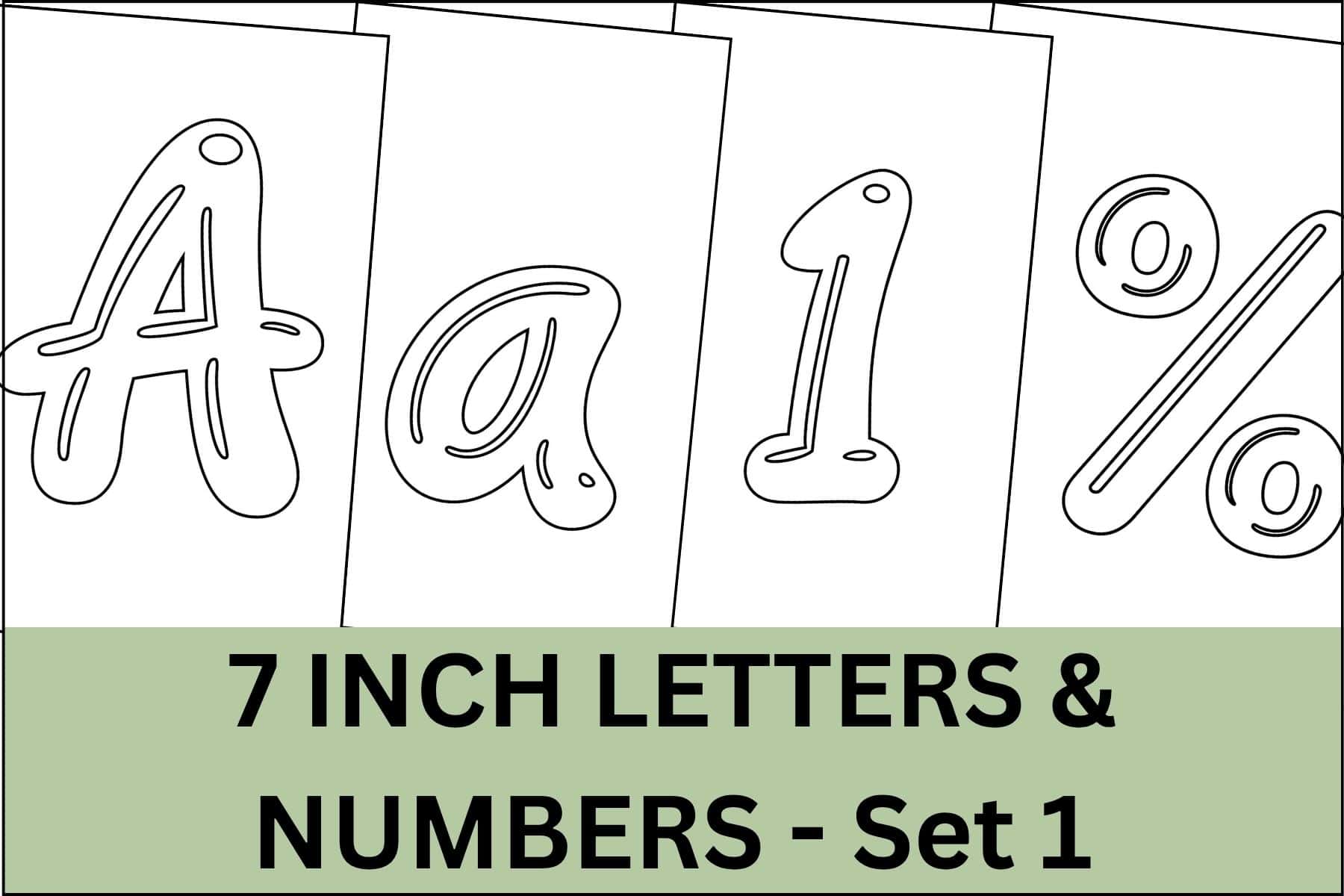 Printable bubble letters, numbers and signs in 7 inch size.