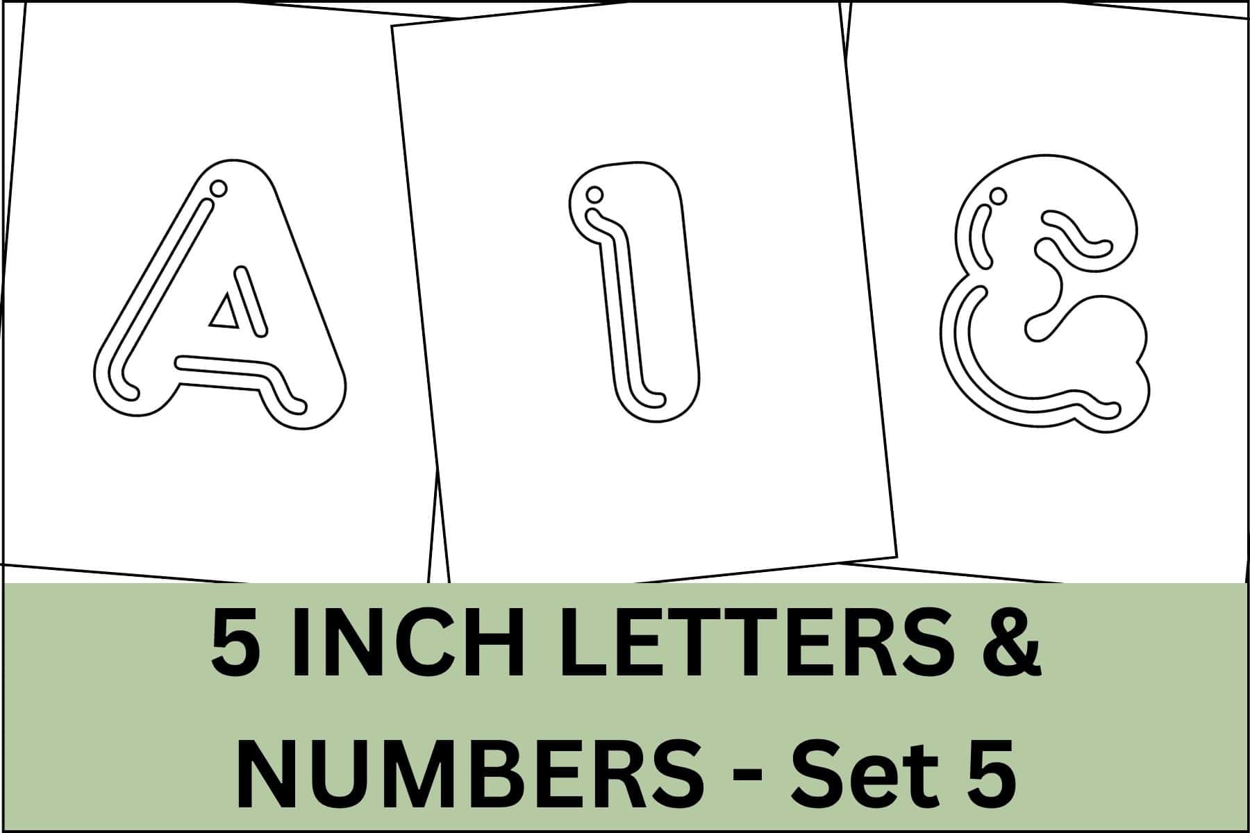 Printable bubble letters, numbers and signs in 5 inch size.