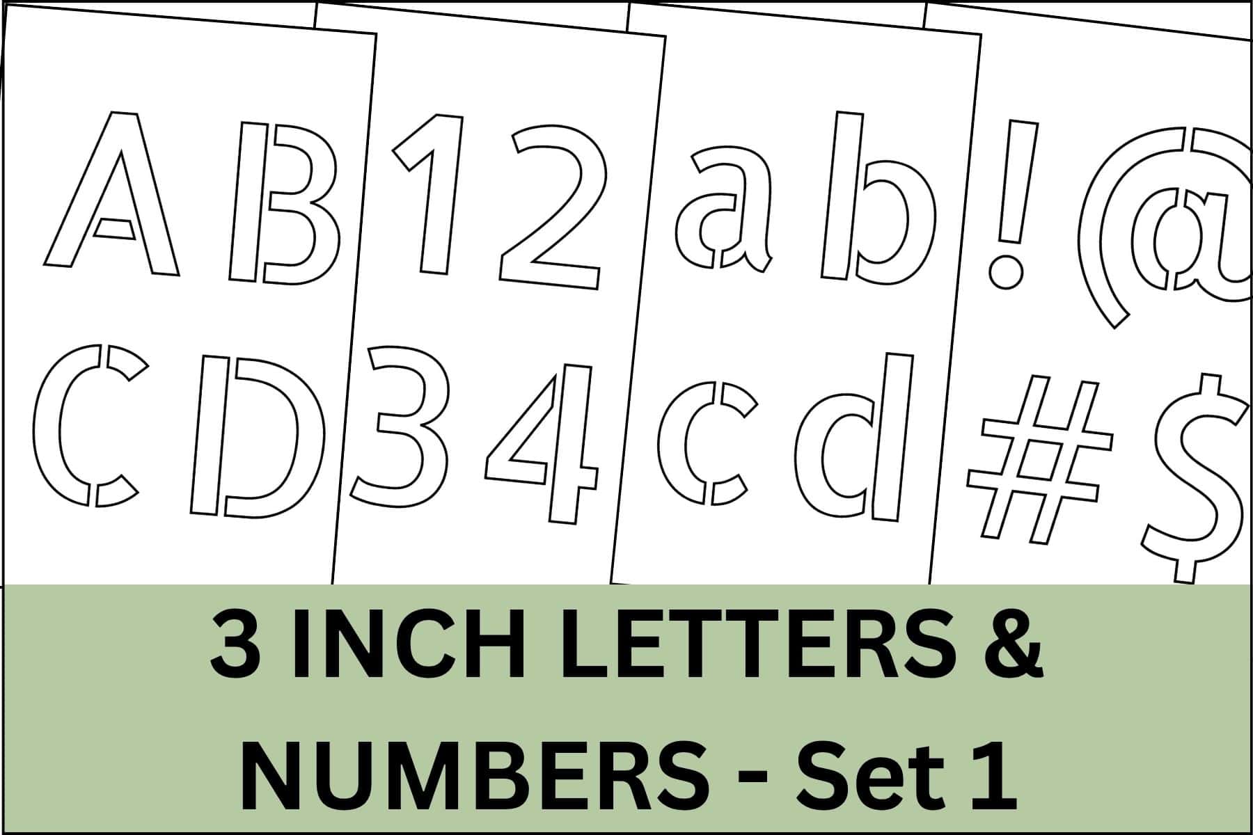 3 inch letters, numbers and signs alphabet letter stencils printable set.