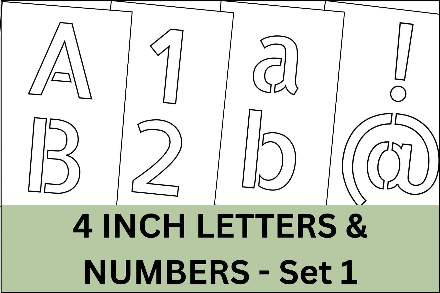 4 inch letters, numbers and signs alphabet letter stencils printable set.
