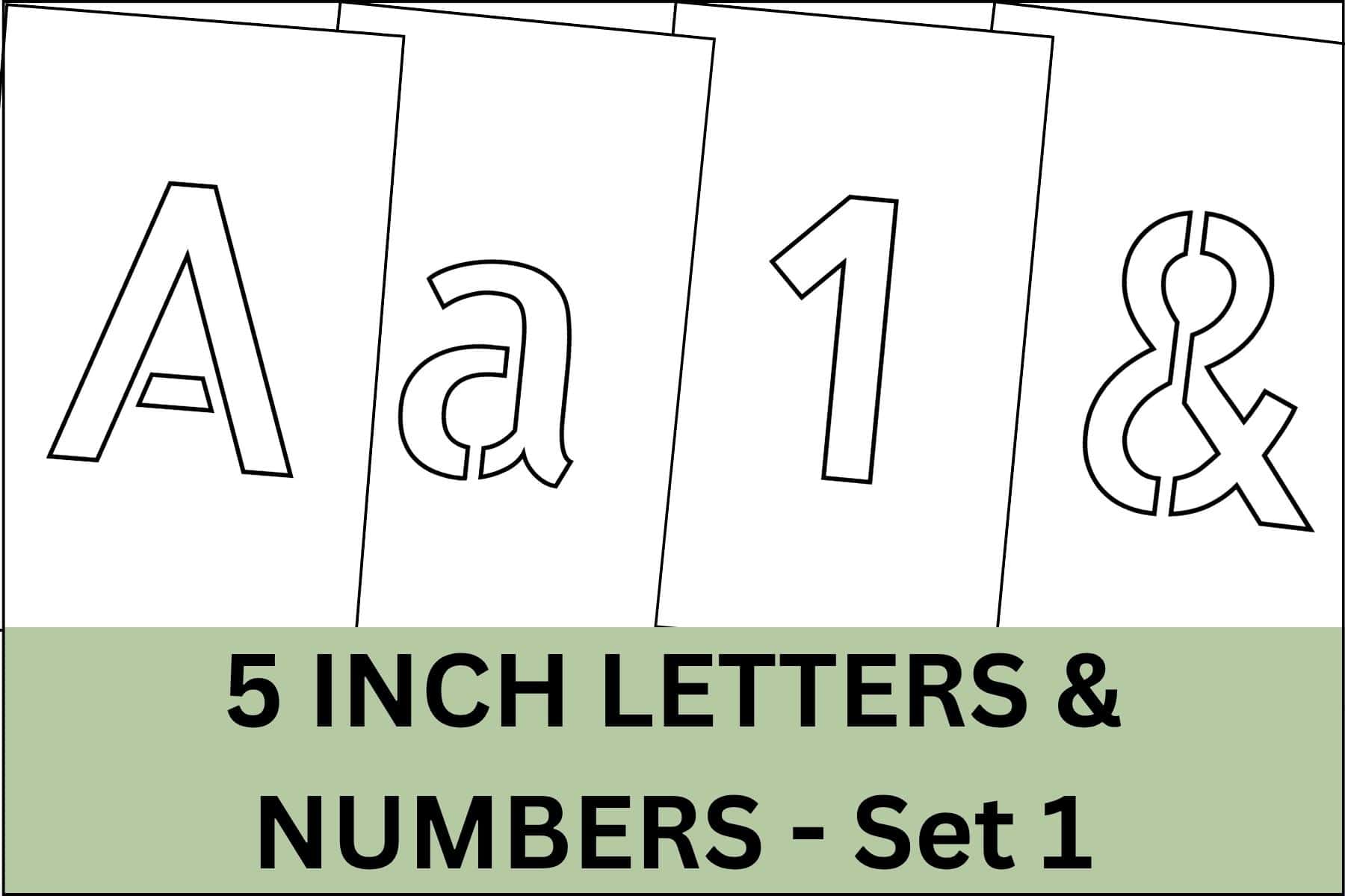 5 inch letters, numbers and signs alphabet letter stencils printable set.