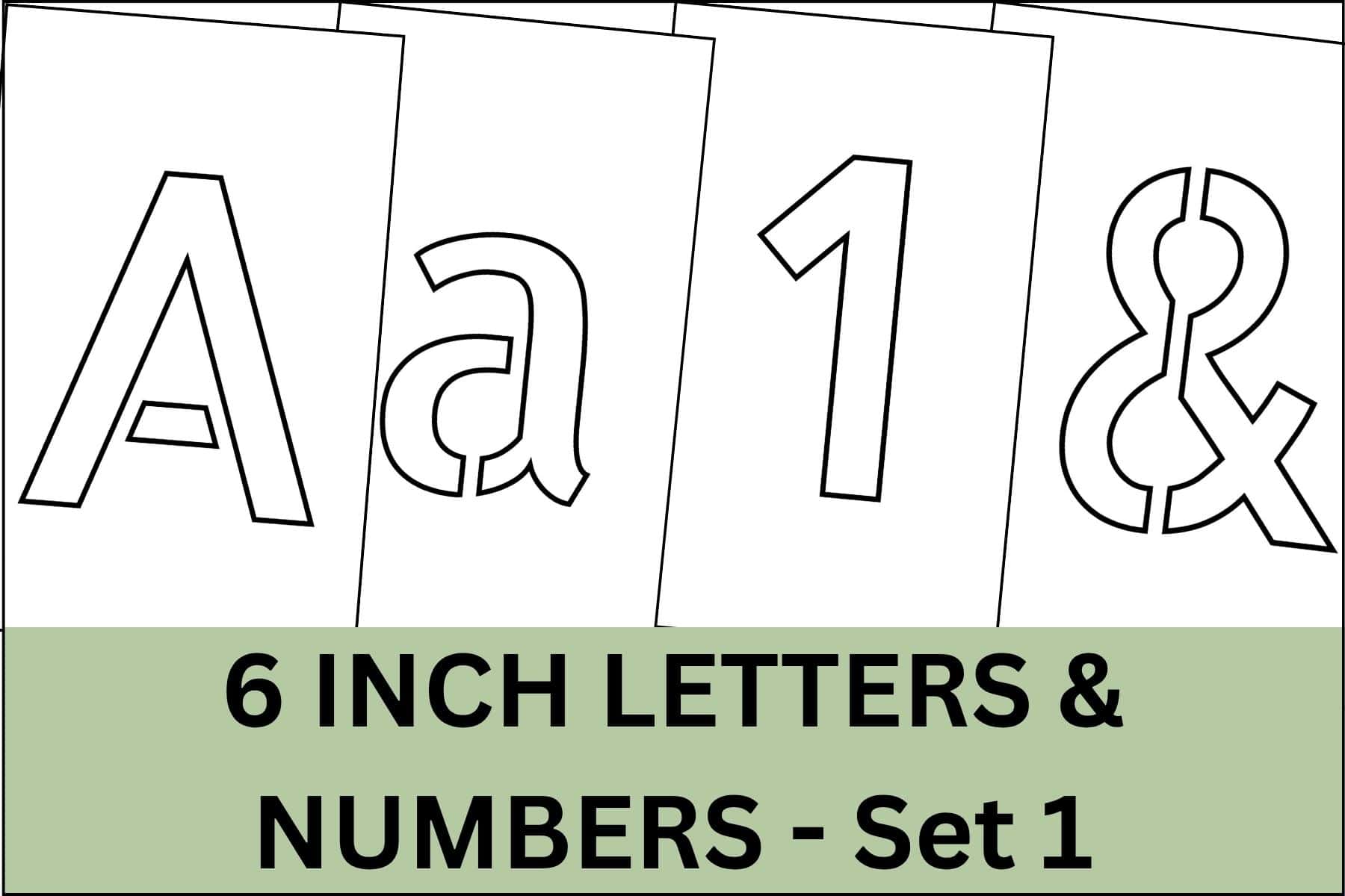 6 inch letters, numbers and signs alphabet letter stencils printable set.
