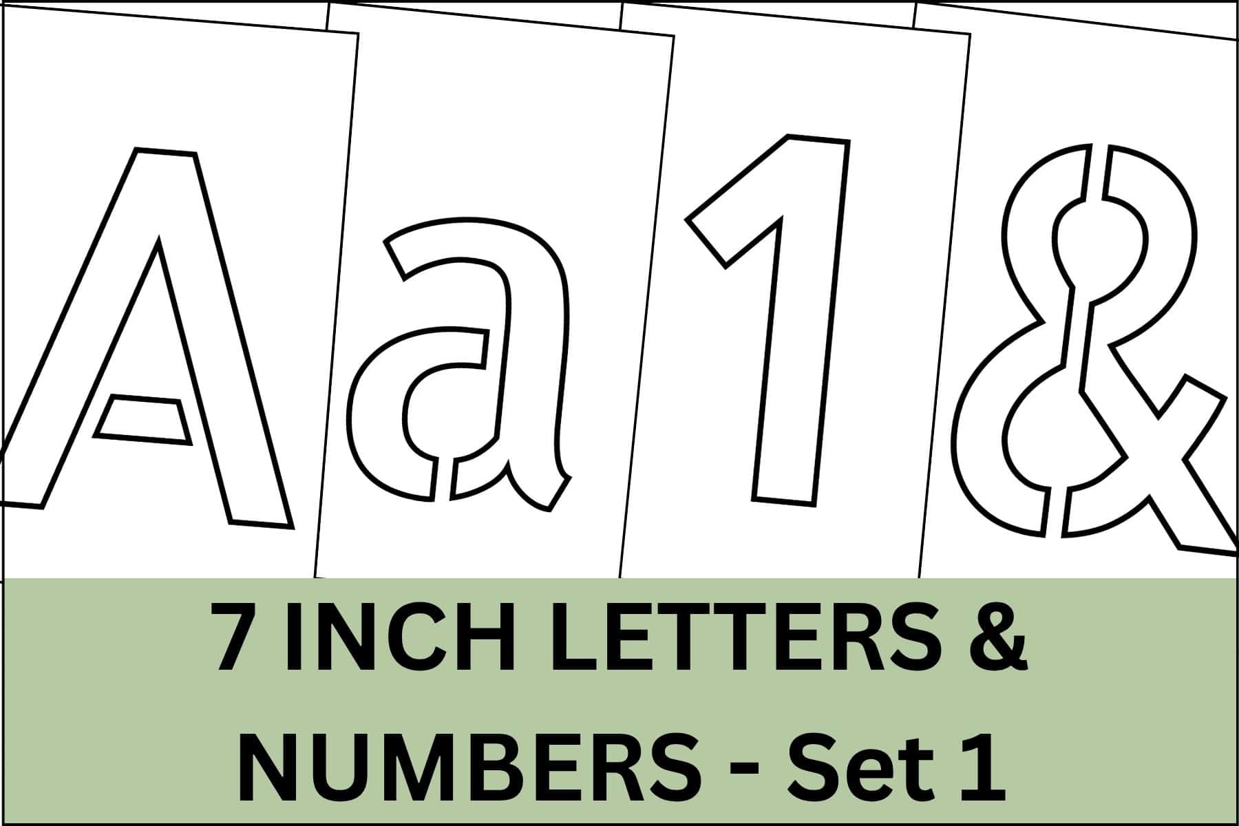 7 inch letters, numbers and signs alphabet letter stencils printable set.