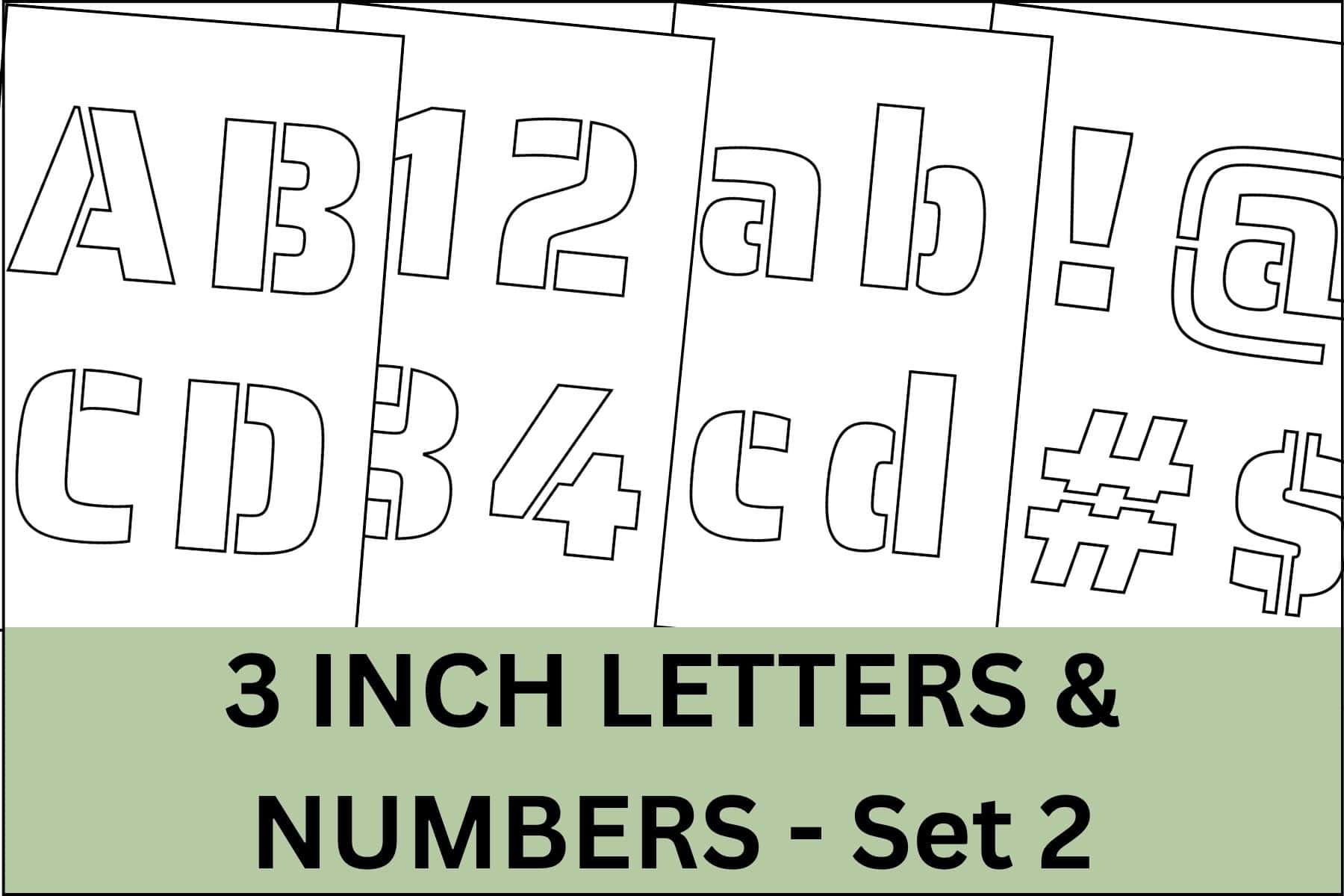 3 inch letters, numbers and signs alphabet letter stencils printable set.