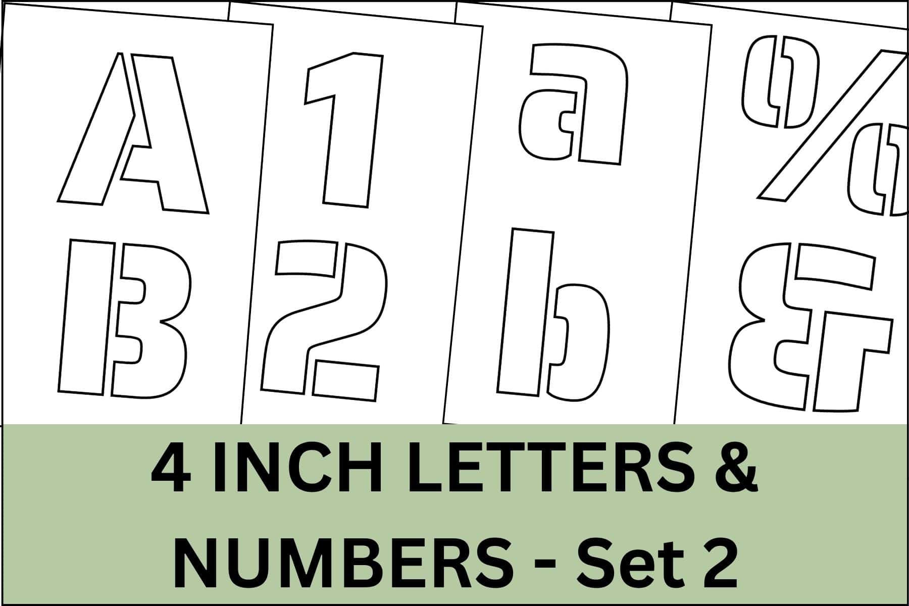 4 inch letters, numbers and signs alphabet letter stencils printable set.