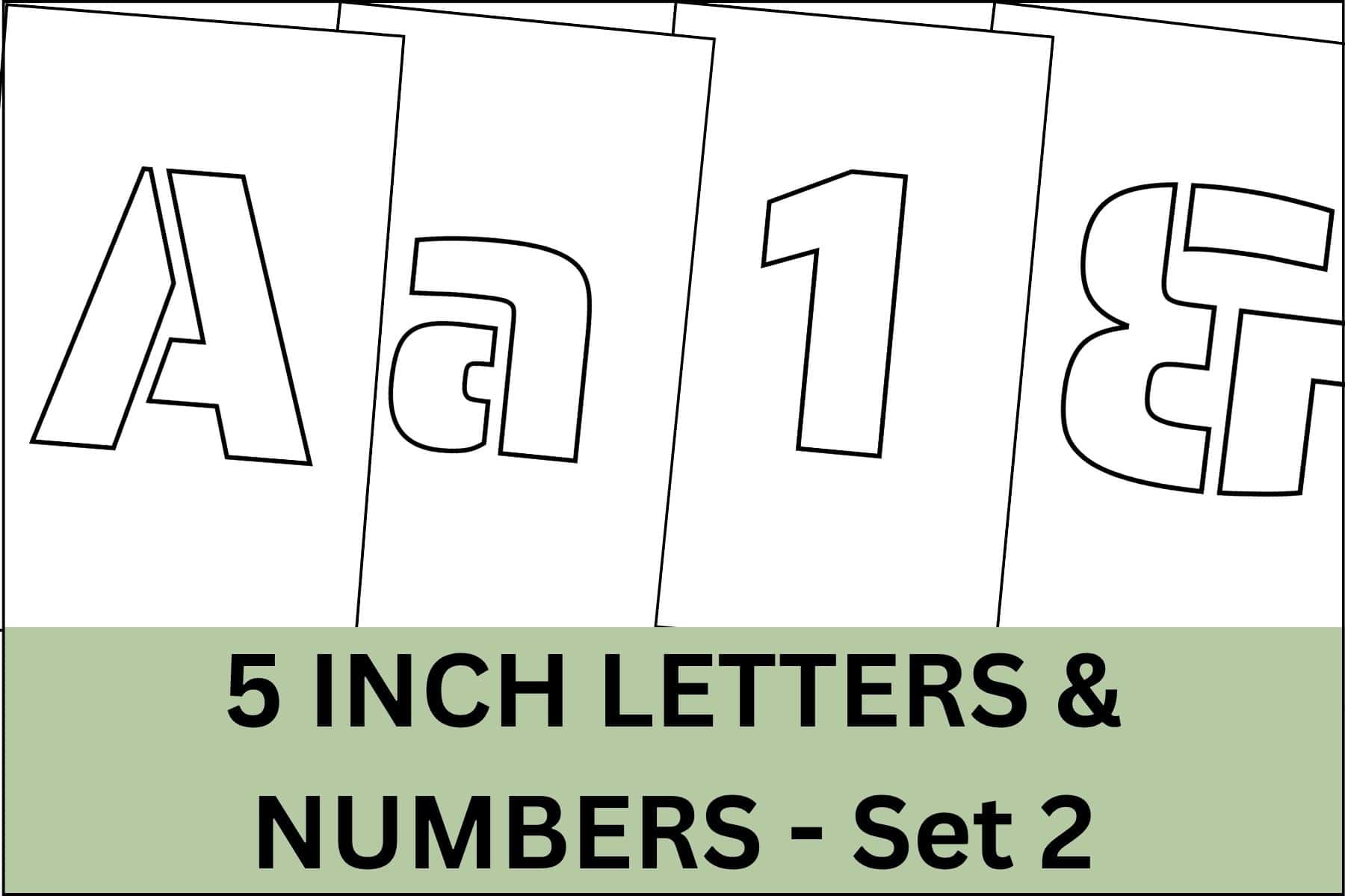 5 inch letters, numbers and signs alphabet letter stencils printable set.