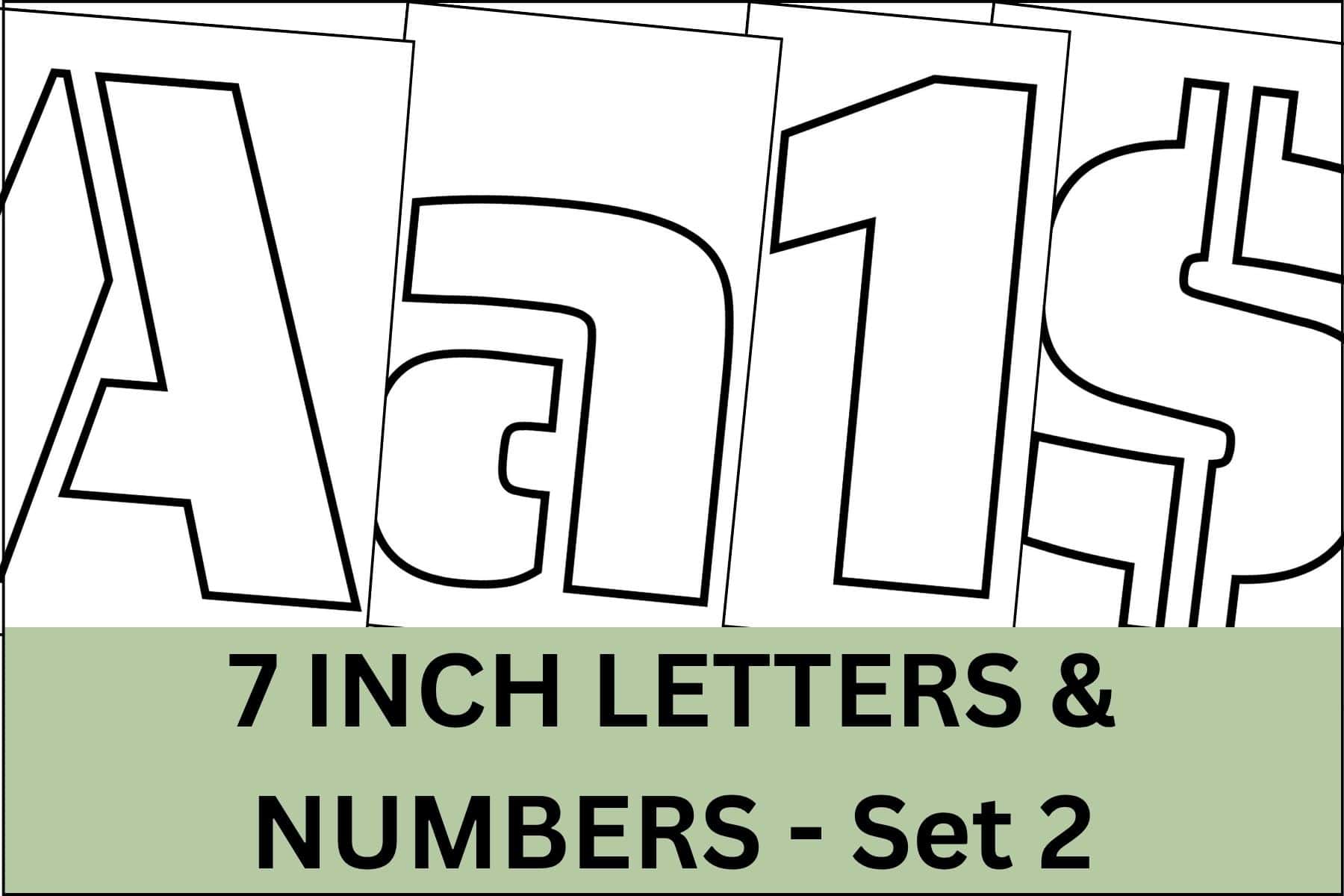 7 inch letters, numbers and signs alphabet letter stencils printable set.