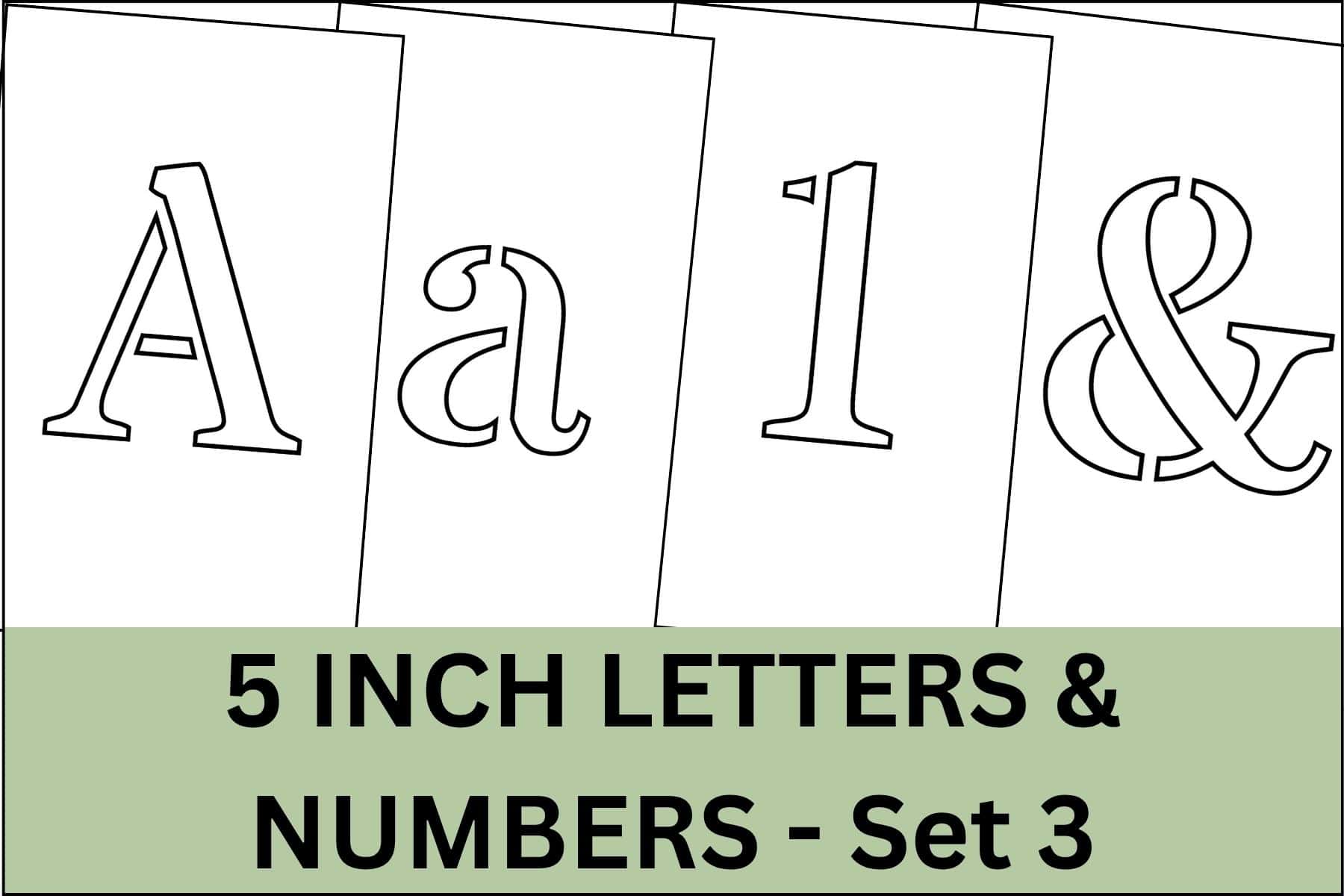 5 inch letters, numbers and signs alphabet letter stencils printable set.