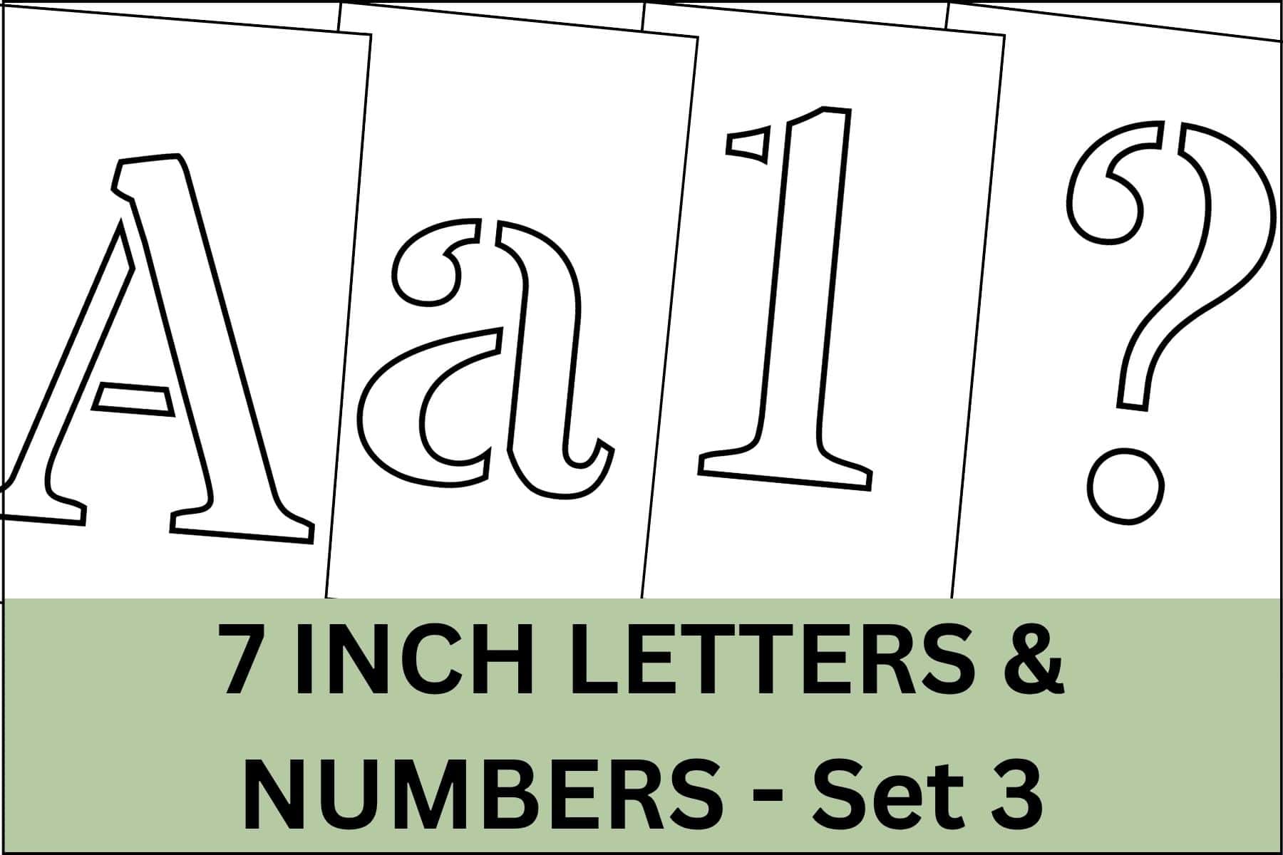 7 inch letters, numbers and signs alphabet letter stencils printable set.