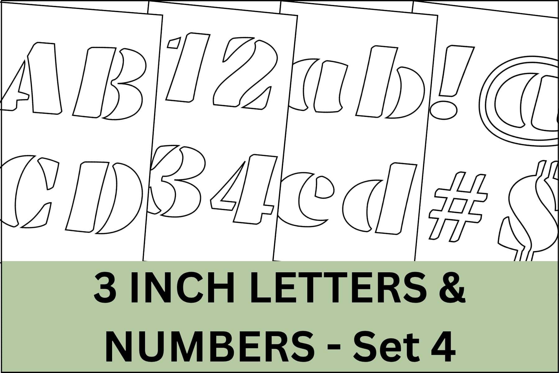 3 inch letters, numbers and signs stencil printable set.