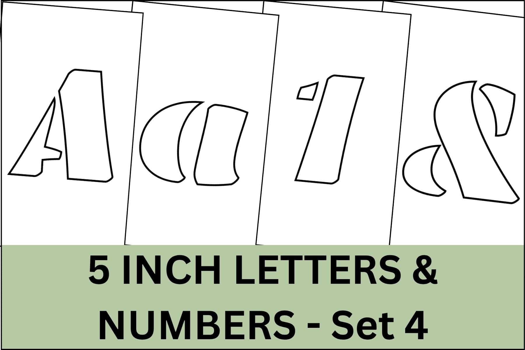 5 inch letters, numbers and signs stencil printable set.