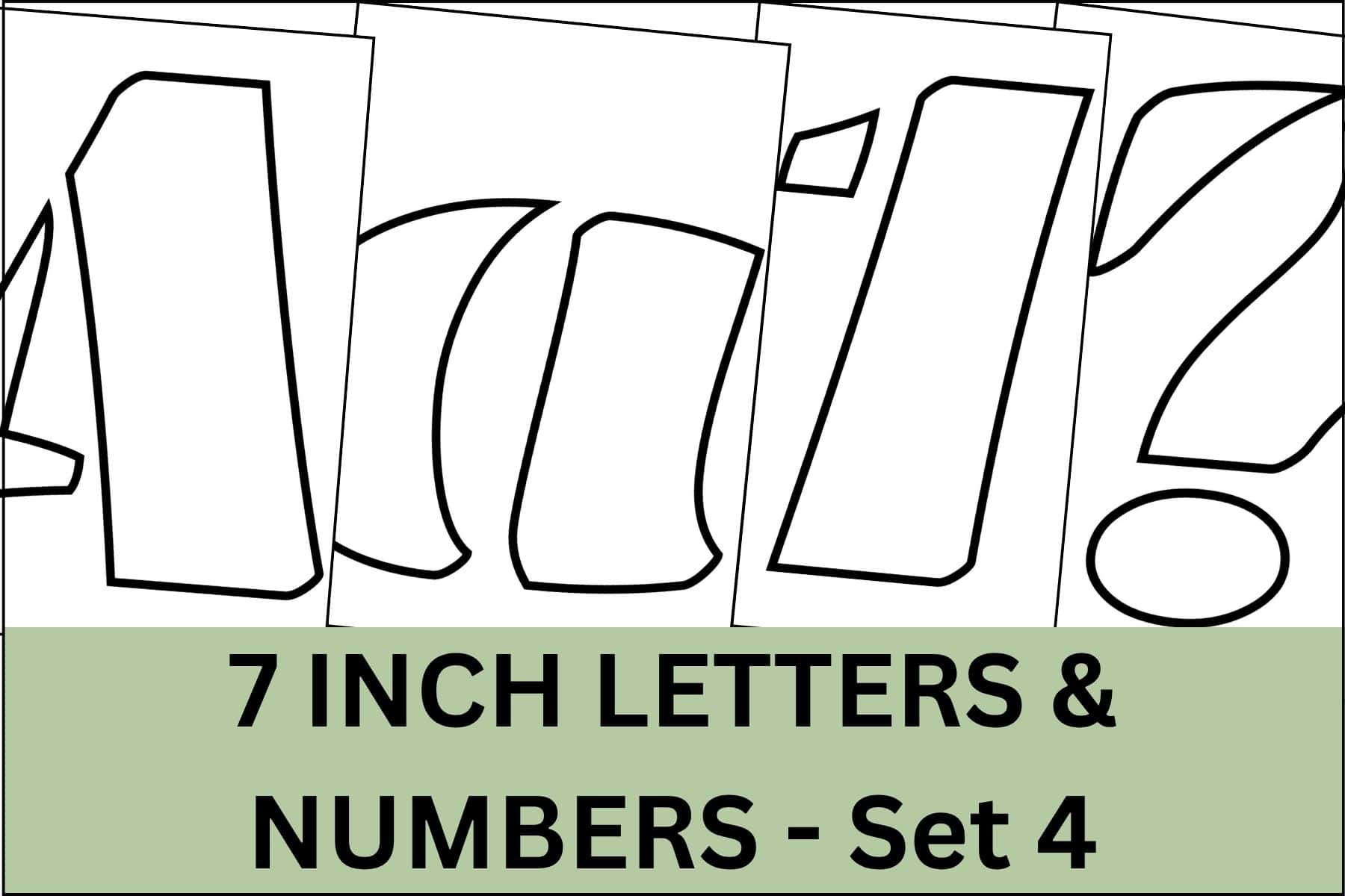 7 inch letters, numbers and signs stencil printable set.