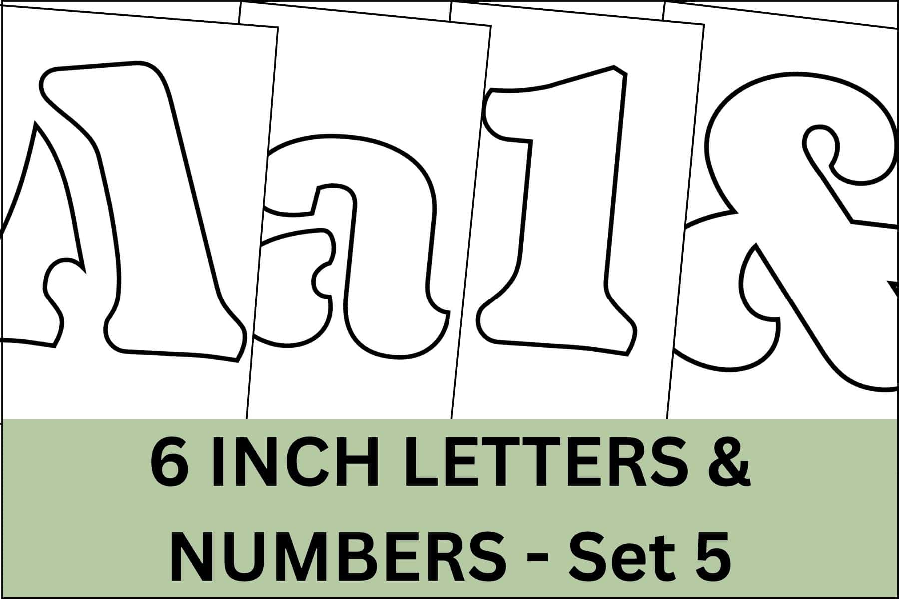 6 inch letters, numbers and signs stencil printable set.