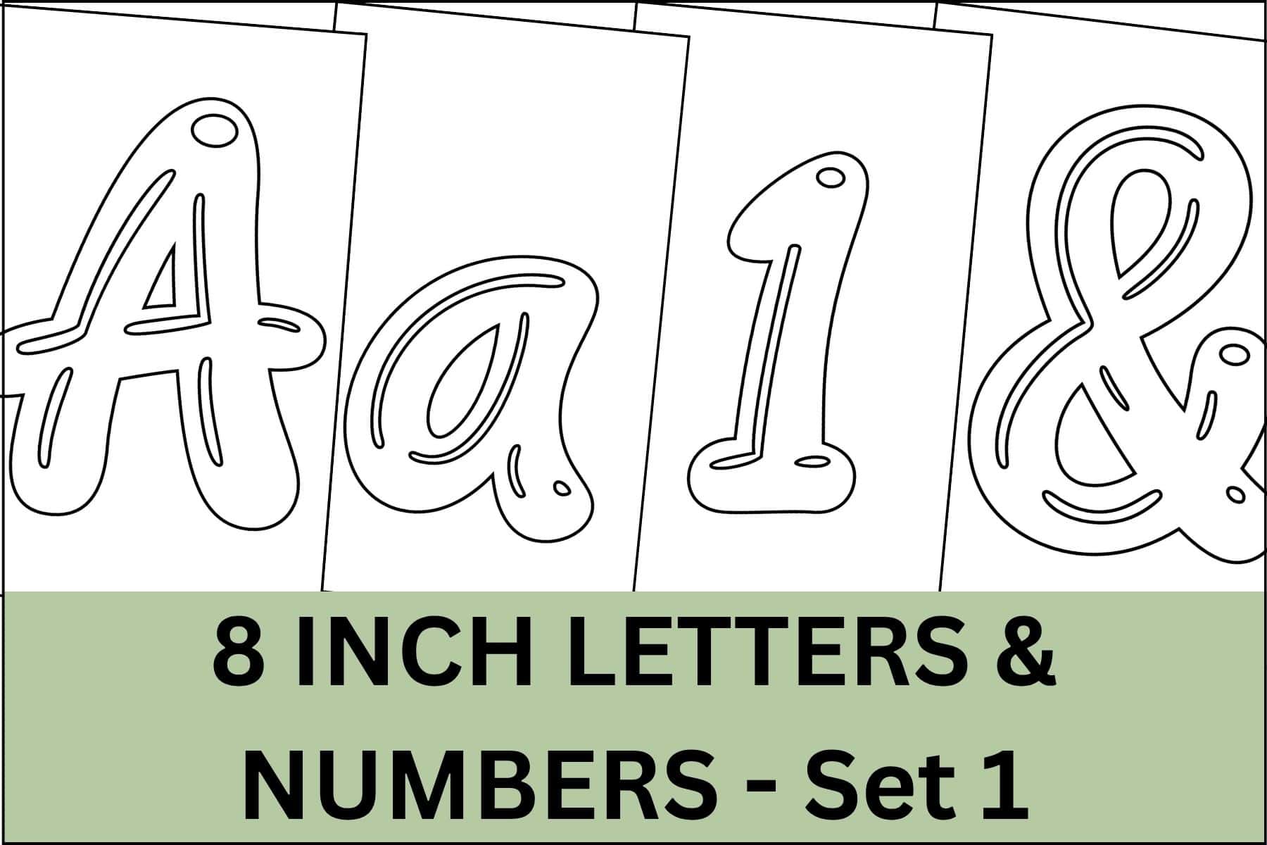 Printable bubble letters, numbers and signs in 8 inch size.