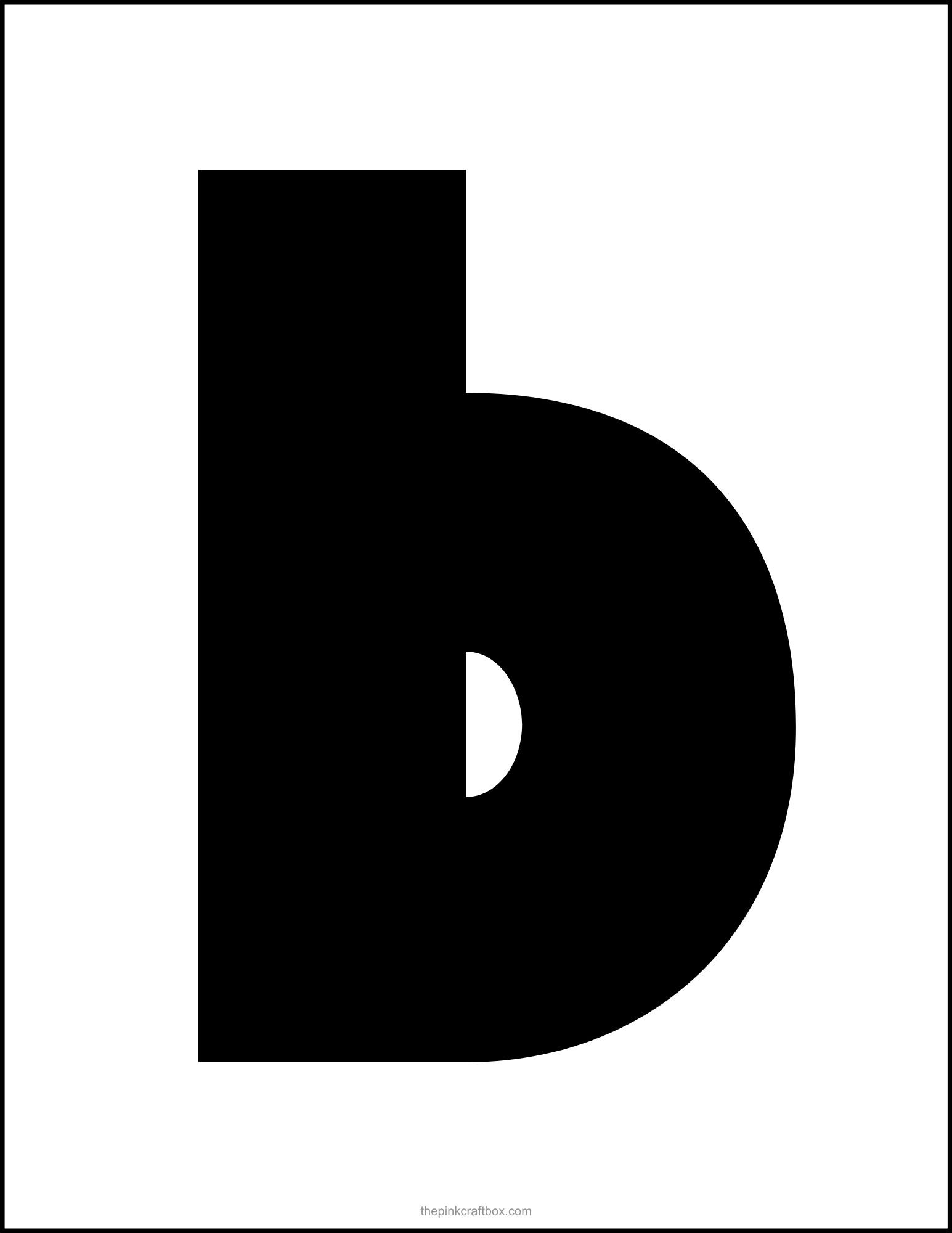 Printable letter B template in bold font.